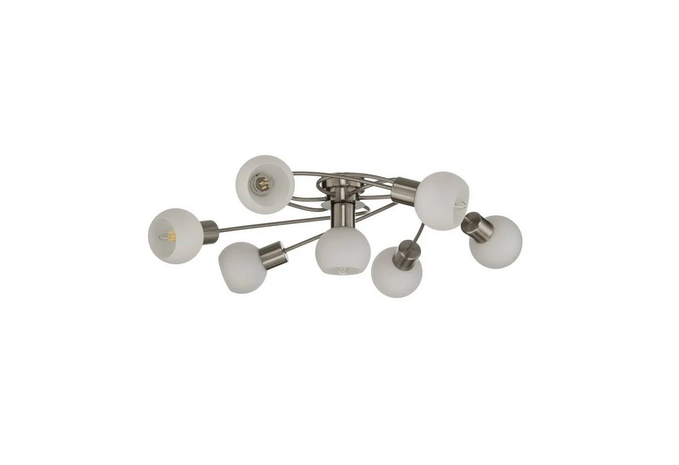 Lindby Deckenlampe Ciala 7-flammig Nickelfarben Glas E14 - Bild 4