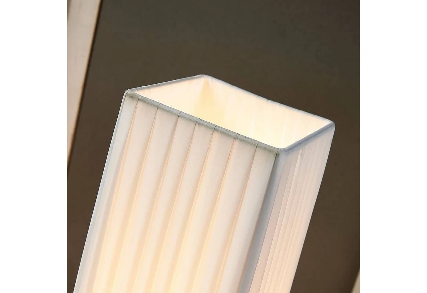 Lindby Stehlampe Janno Weiß Baumwollstoff Fußschalter 2x60W - Bild 5