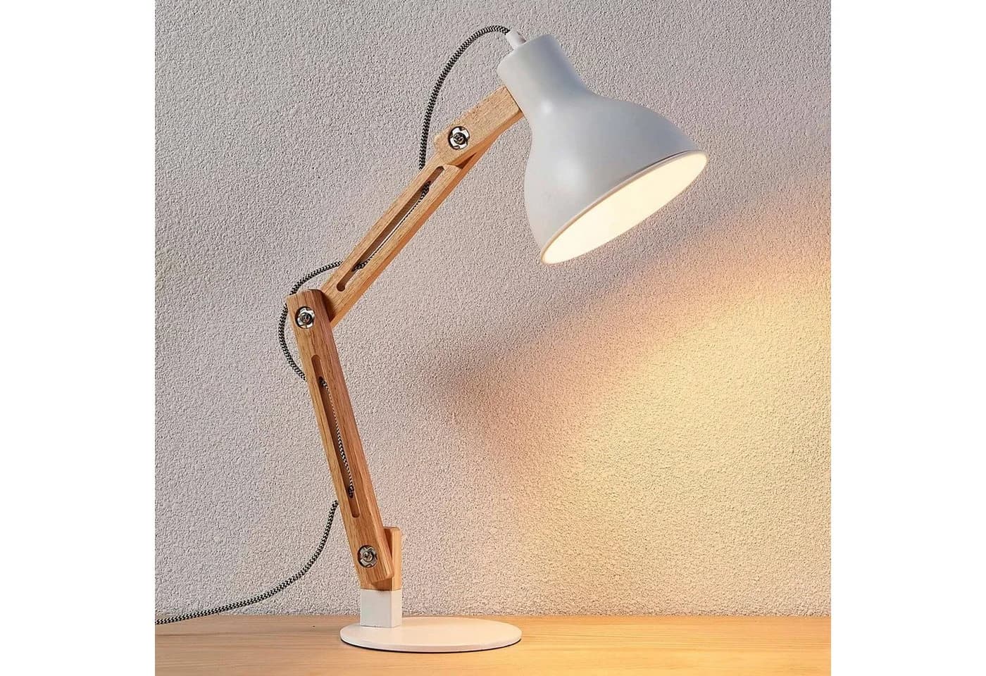 Lindby Schreibtischlampe Shivanja Holz IP20 15 W LED - Bild 3