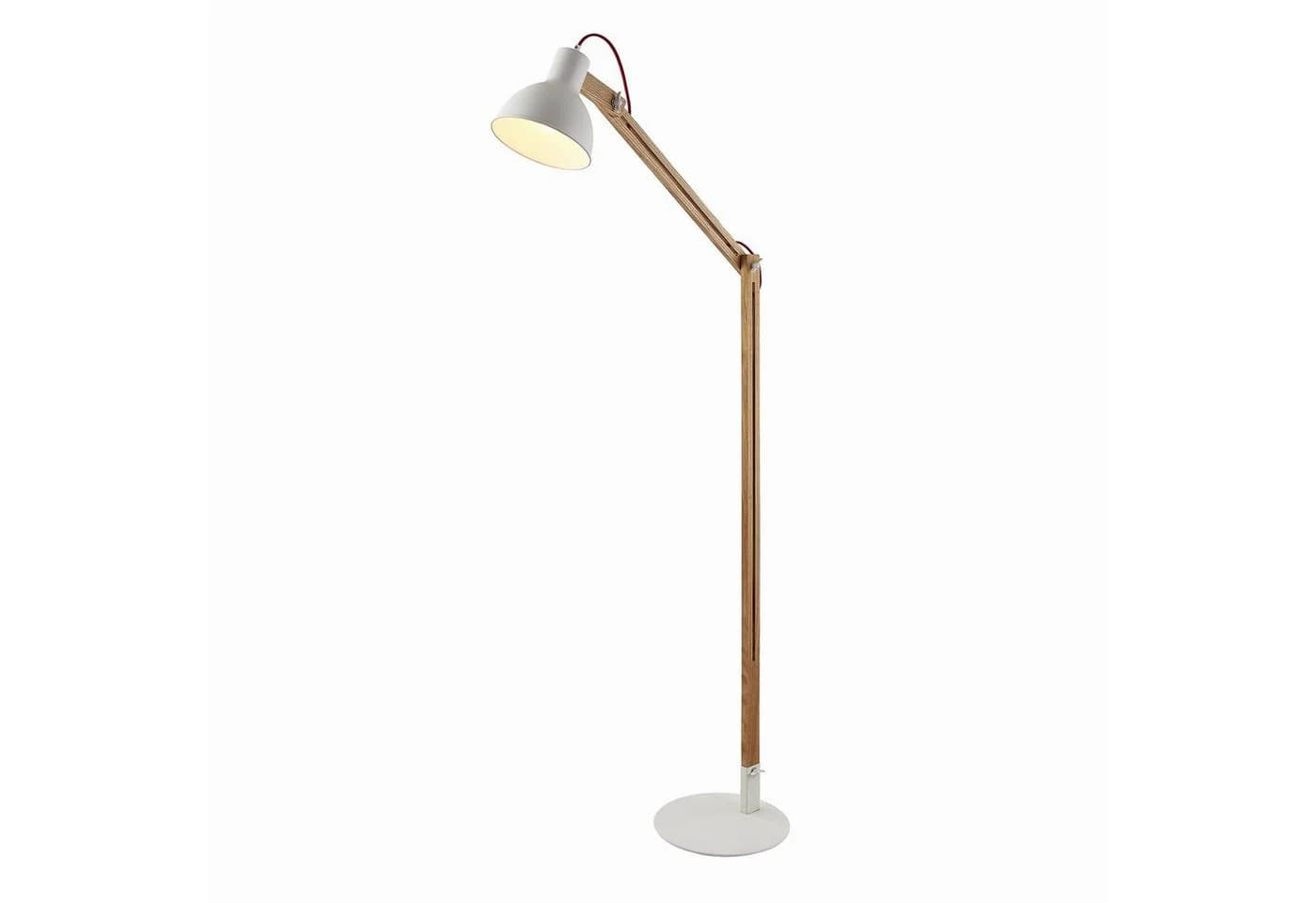 Lindby Stehlampe Shivanja Weiß Holz Metall IP20 1x60W - Bild 2