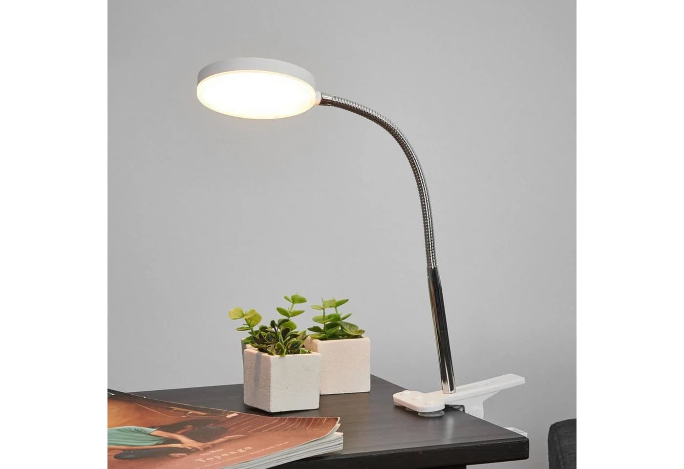 Lindby LED Klemmleuchte Milow Schwanenhals Warmweiß