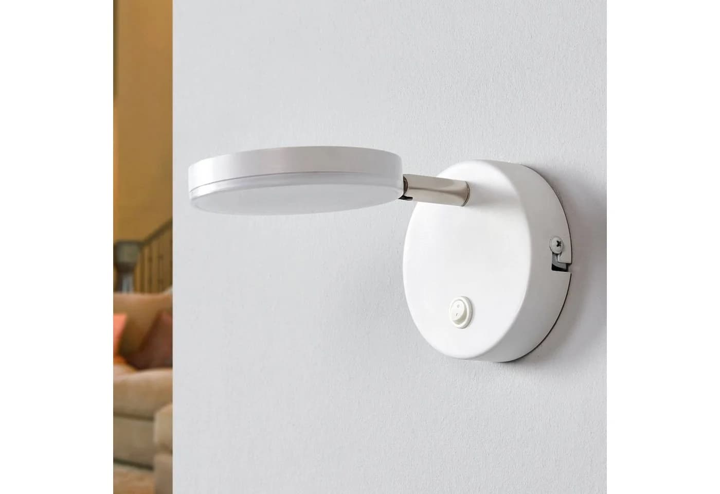 Lindby LED-Wandlampe Milow, weiß, Schalter - Bild 3