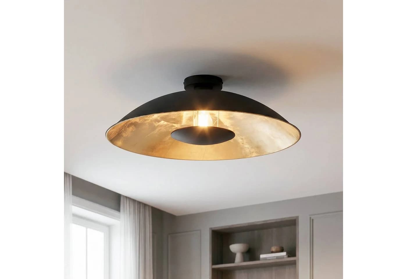 Lindby Deckenlampe Emilienne Schwarz/Gold Metall 60 cm - Bild 2