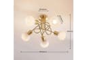 Lindby Deckenlampe Elaina 50cm 5-flg. Messing Glas E14 Bild 4