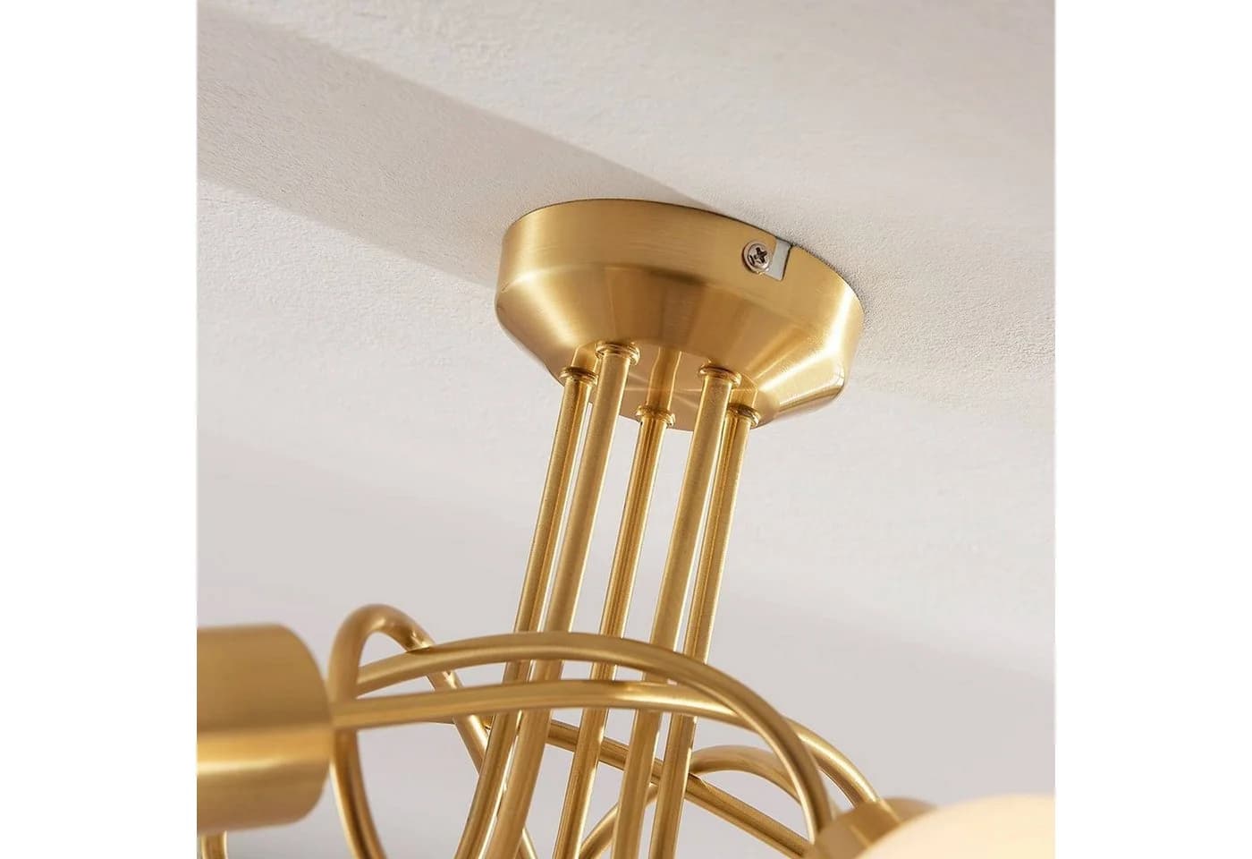 Lindby Deckenlampe Elaina 50cm 5-flg. Messing Glas E14 - Bild 5