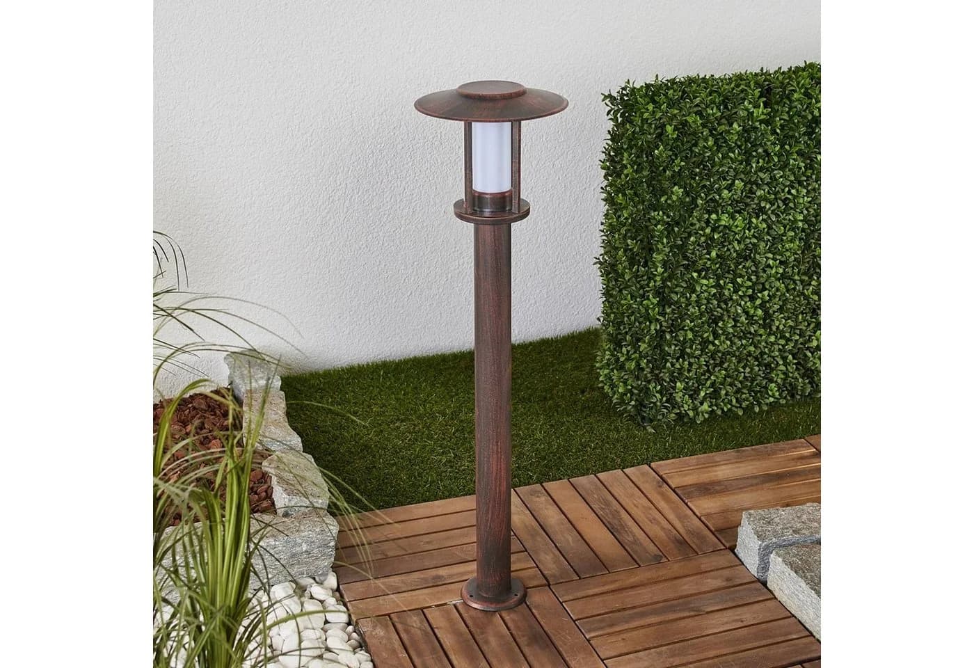 Lindby LED-Wegeleuchte Pavlos 76 cm Rostfarben Edelstahl - Bild 3