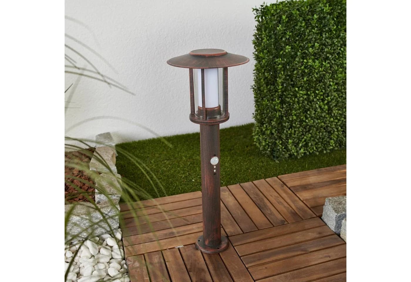 Lindby LED-Sockelleuchte Pavlos 55 cm Rostfarben Sensor - Bild 1