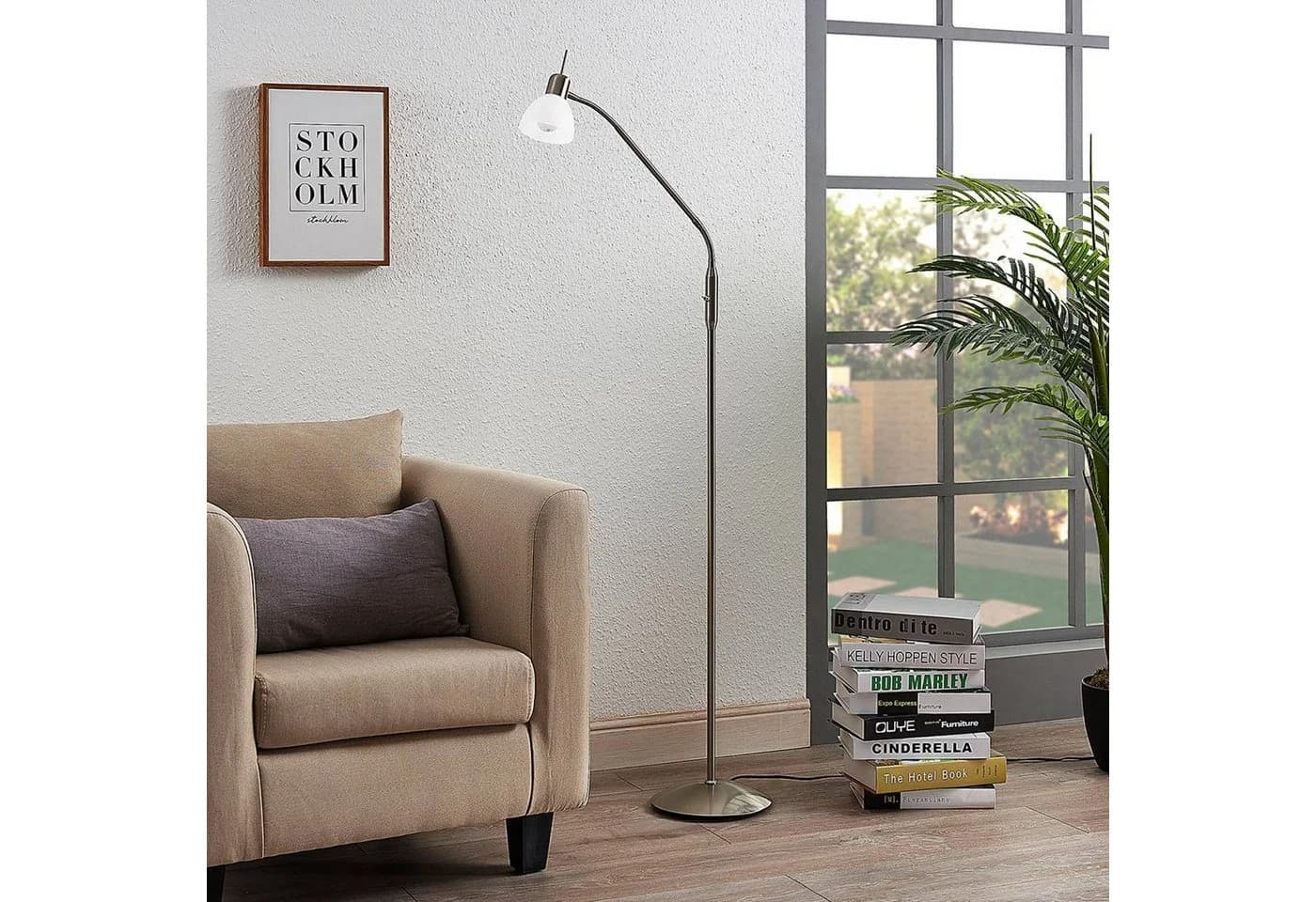 Lindby Stehlampe Gwendolin, Metall, Alu, IP20, 1x8W LED - Bild 3