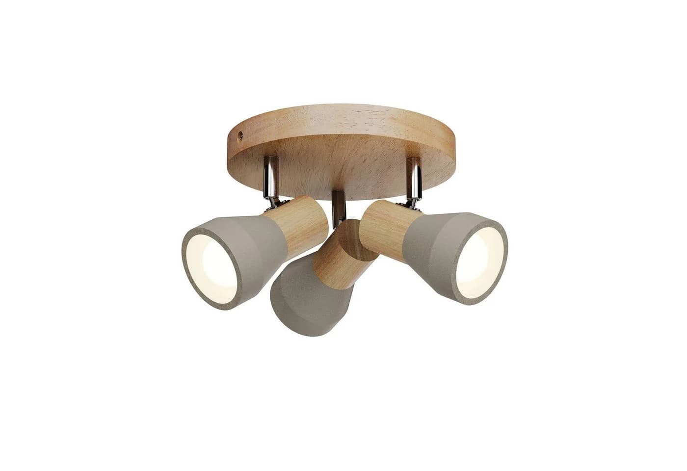 Lindby Strahler Filiz, 3-flg., Holz, Beton, E14 - Bild 2