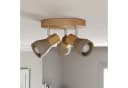 Lindby Strahler Filiz, 3-flg., Holz, Beton, E14 Bild 3