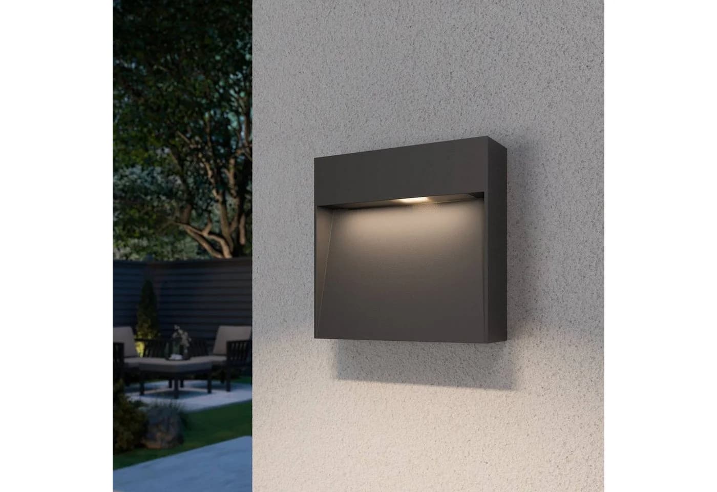 Lucande Außenwandlampe Noreia 13 cm Anthrazit IP65 G9 - Bild 3