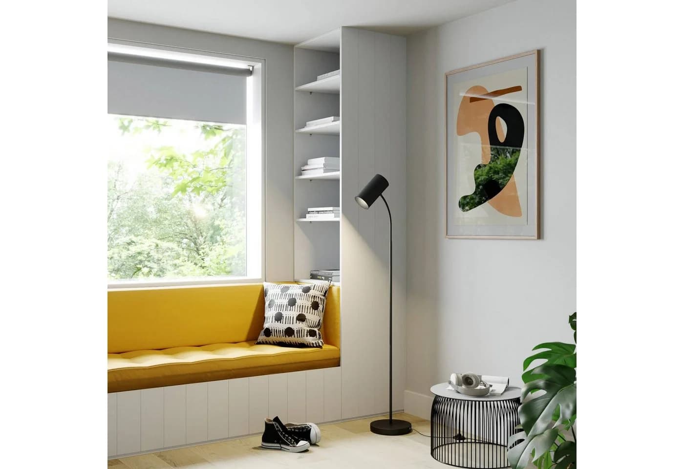 Lindby Stehlampe Karoli Metall Schwarz Flexarm - Bild 3