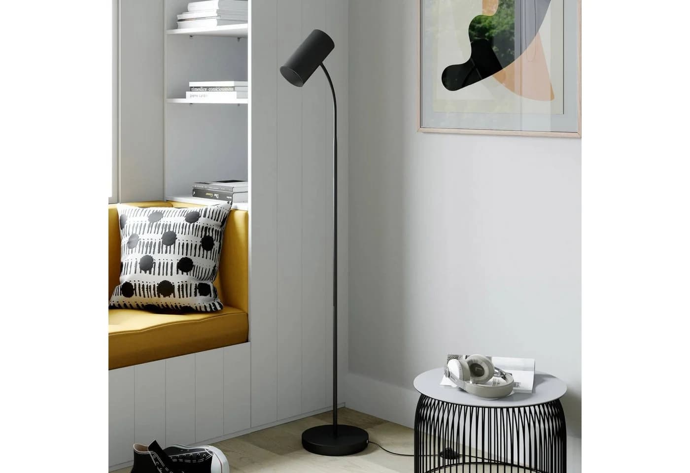 Lindby Stehlampe Karoli Metall Schwarz Flexarm - Bild 4