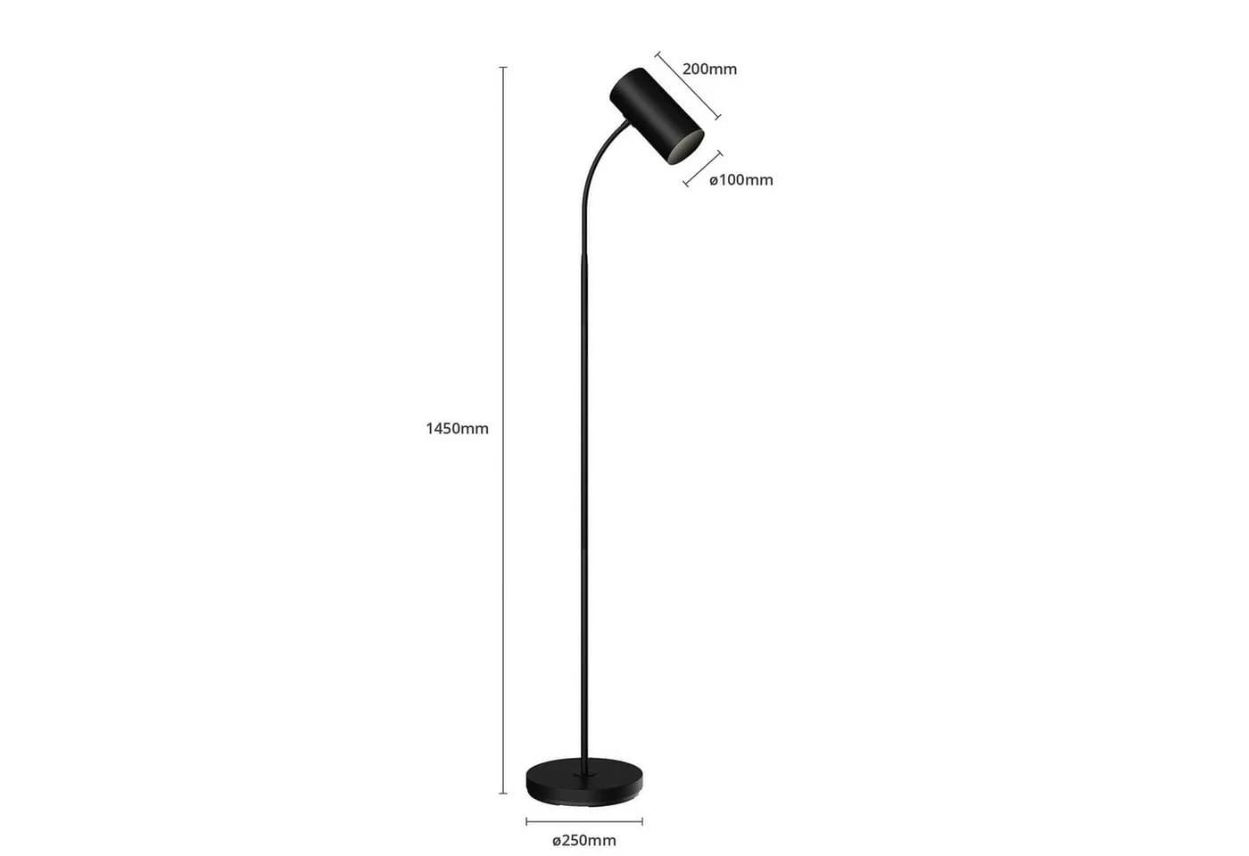 Lindby Stehlampe Karoli Metall Schwarz Flexarm - Bild 5