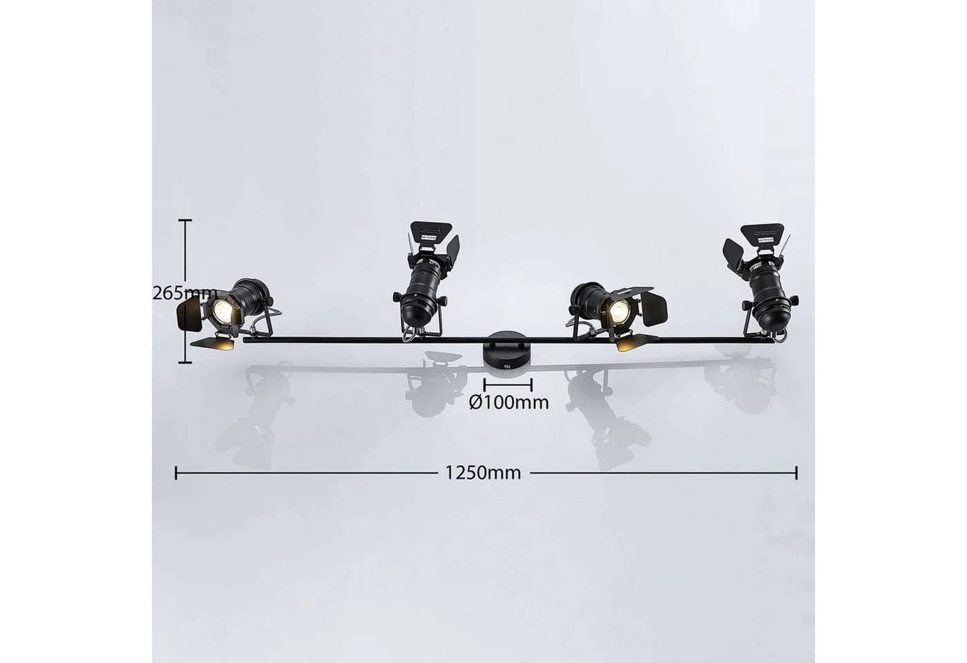 Lindby Deckenstrahler Tilen 4-flg. Schwarz Metall - Bild 5