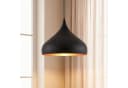 Lindby Hängelampe Ritana Schwarz-Gold Metall Ø 31cm E27 Bild 1