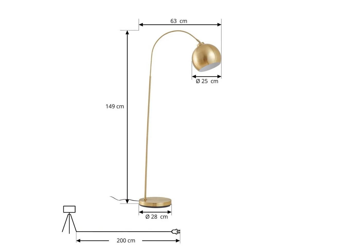 Lindby Stehlampe Moisia Metall Gold Messing LED 15W - Bild 5