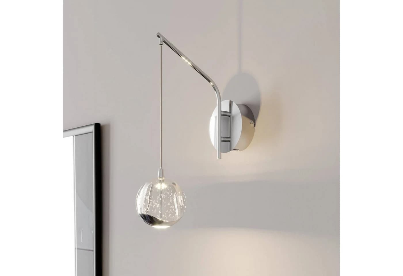 Lucande LED-Wandlampe Hayley Chrom Glas