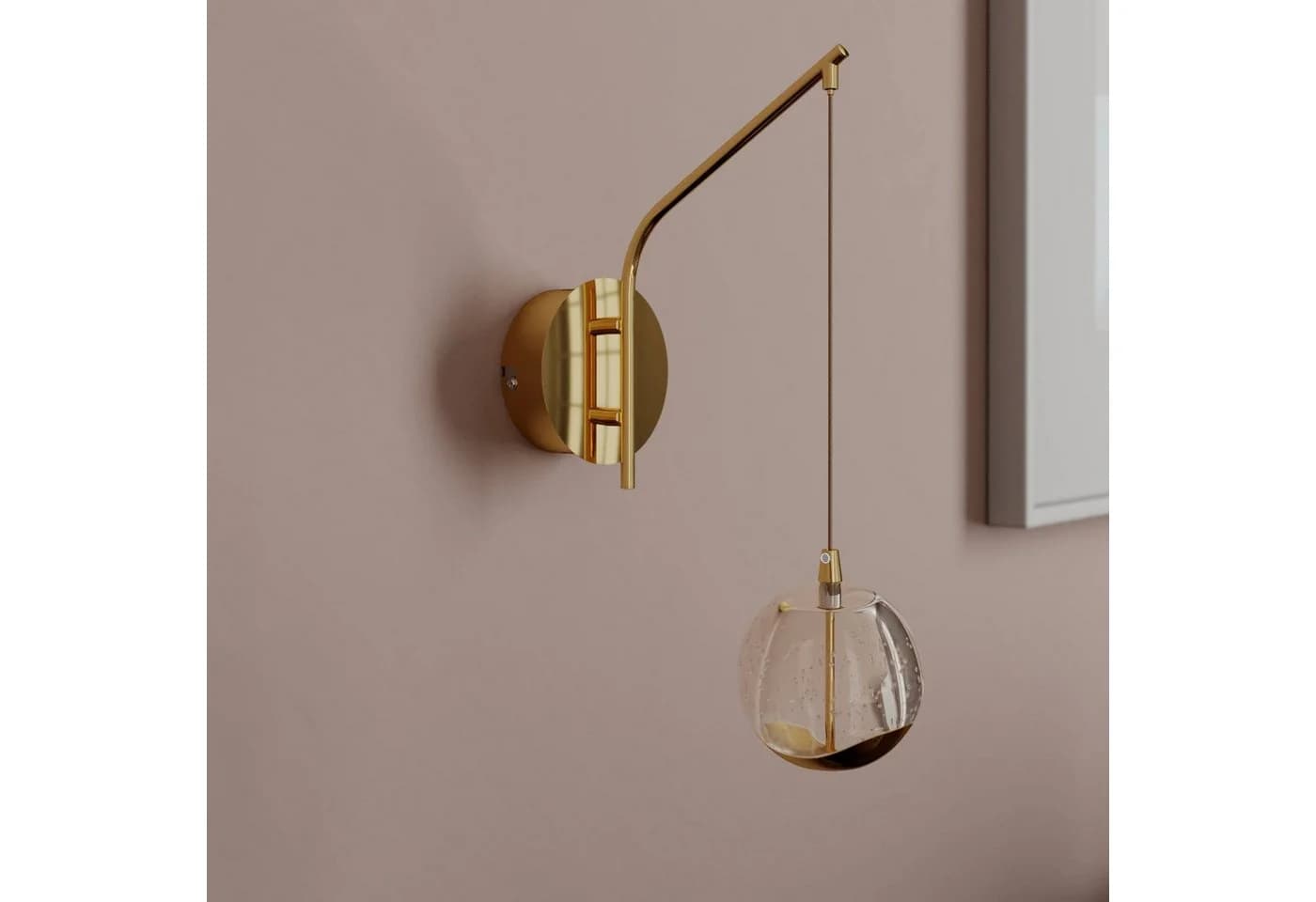 Lucande LED-Wandlampe Hayley Goldfarben Glas - Bild 4