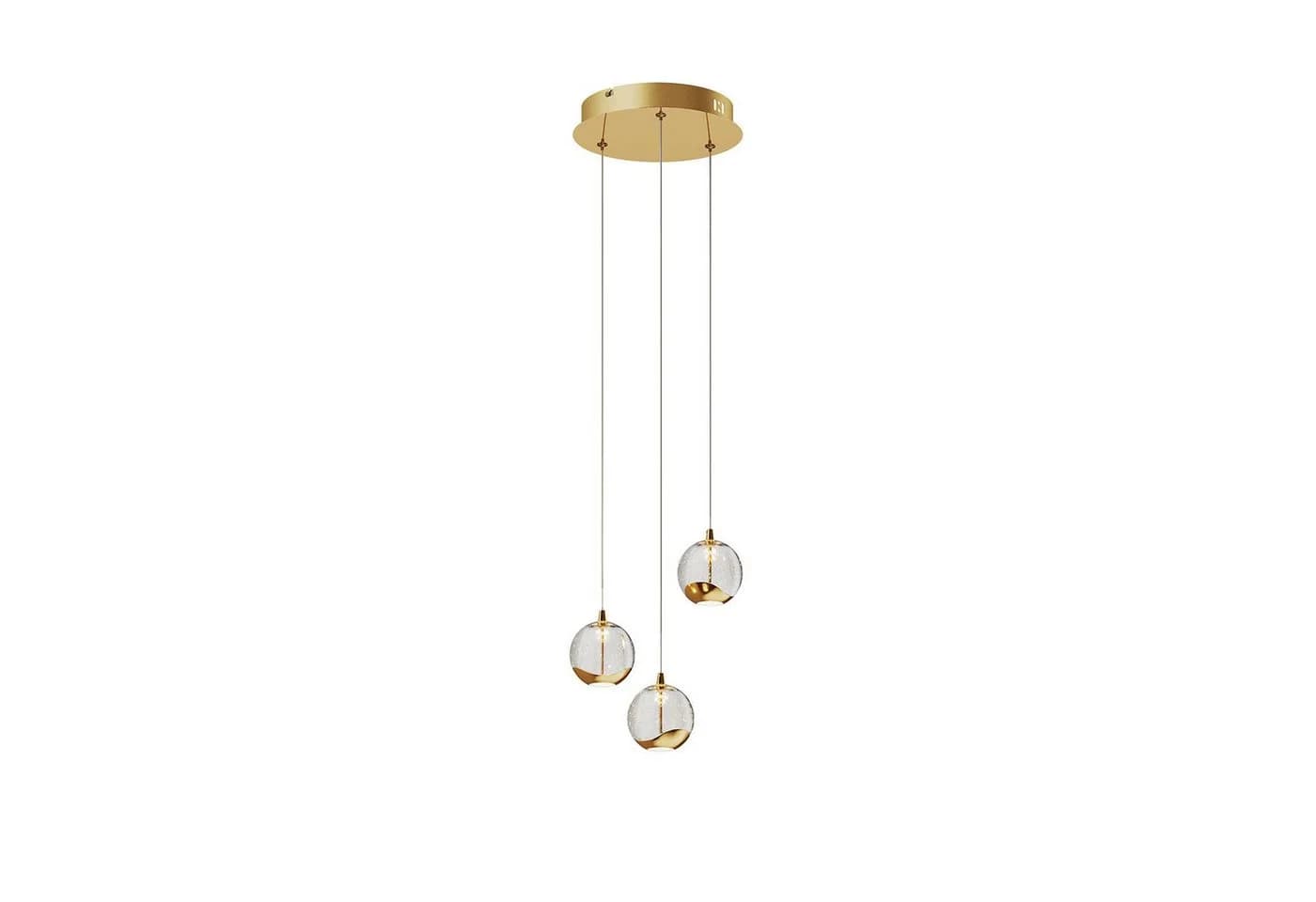 Lucande Hängeleuchte Hayley, 3 x 5 W LED, warmweiß, Glas & Metall - Bild 2