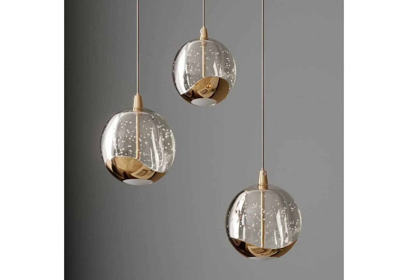 Lucande Hängeleuchte Hayley, 3 x 5 W LED, warmweiß, Glas & Metall - Bild 4