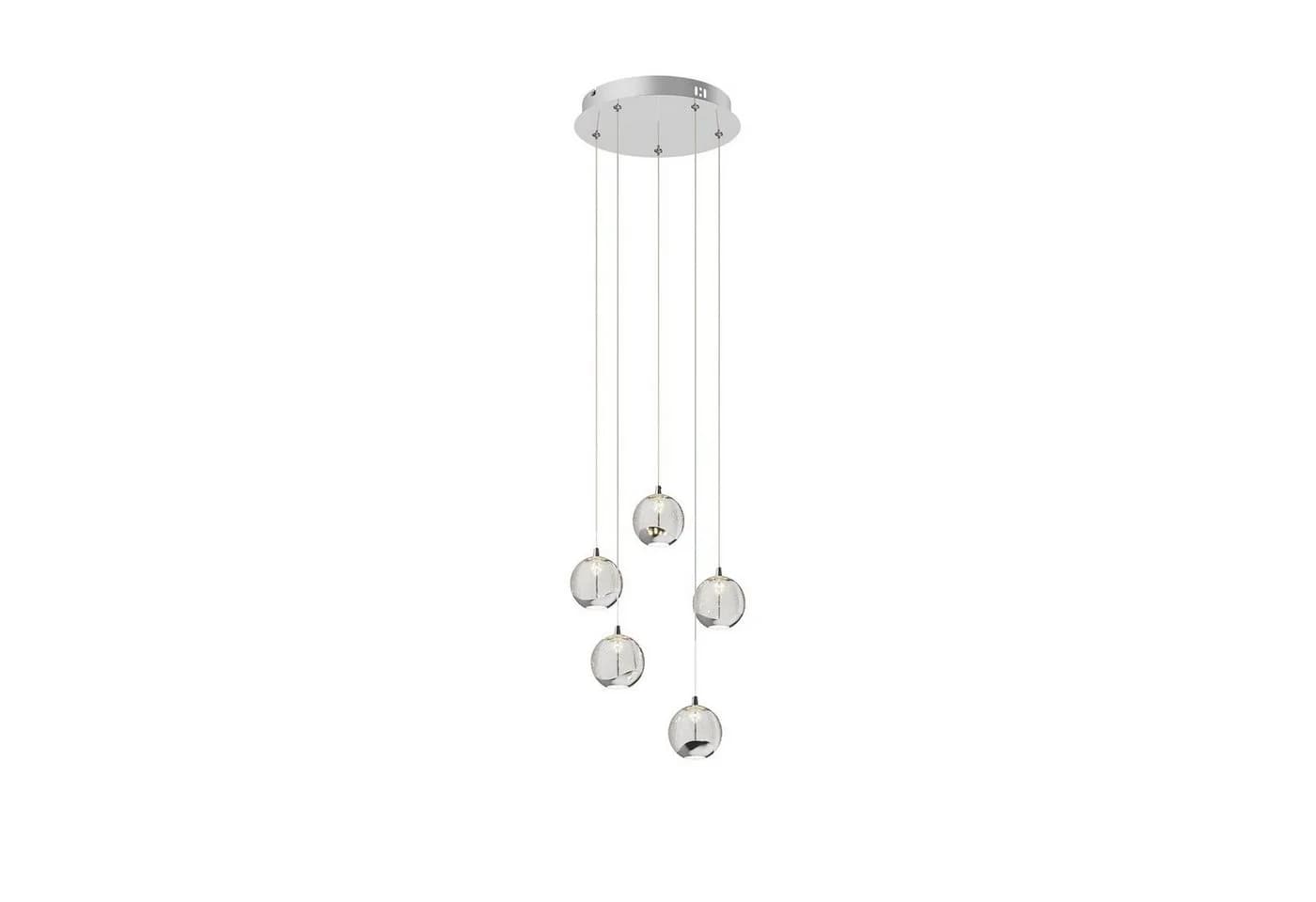 Lucande Hängeleuchte Hayley, 5 x 5 W LED, warmweiß, Glas & Metall - Bild 2