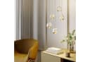 Lucande Hängeleuchte Hayley 5x5W LED Glaskugeln Metalldekor Gold Bild 3
