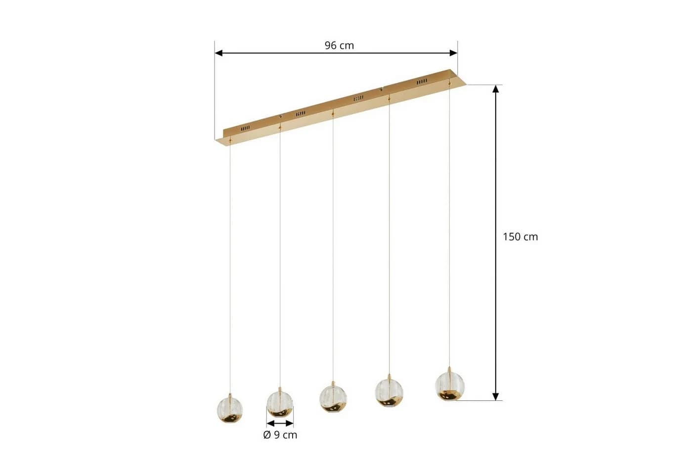 Lucande Hängeleuchte Hayley 5x5W LED warmweiß Glas Metall - Bild 5