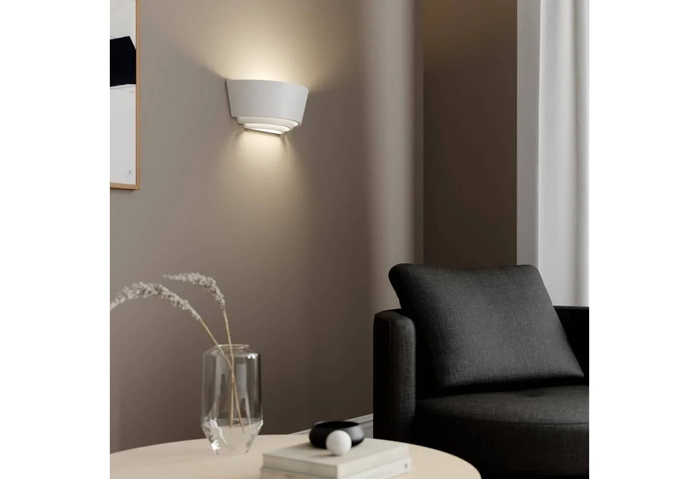 Lindby Wandleuchte Azriel Gips Weiß IP20 E14 - Bild 3