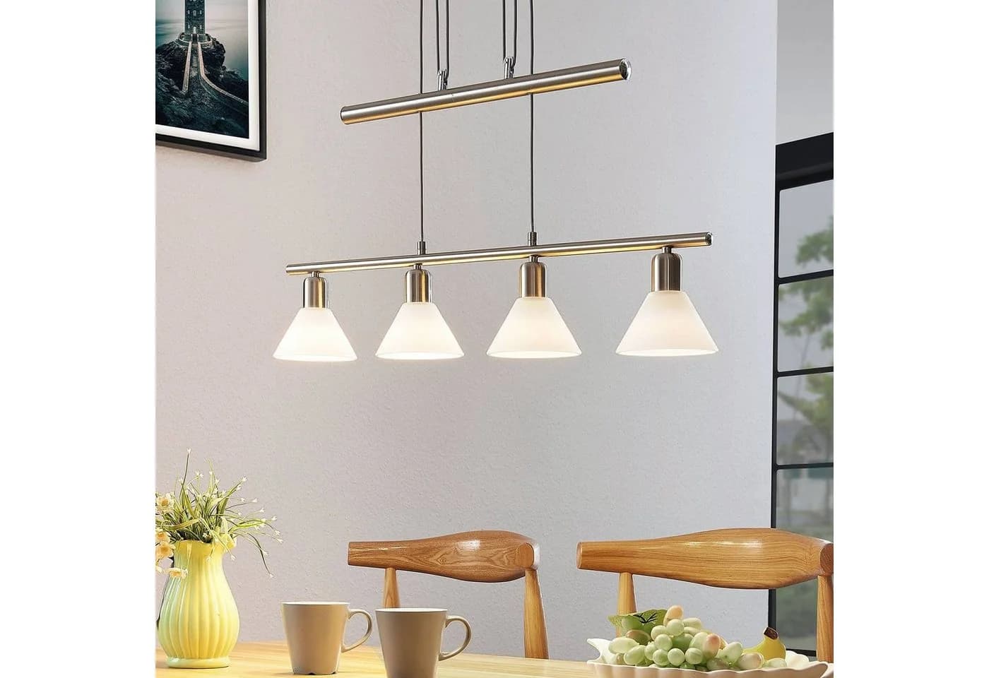 Lindby Hängeleuchte Delira Metall Alu IP20 4x40W - Bild 3
