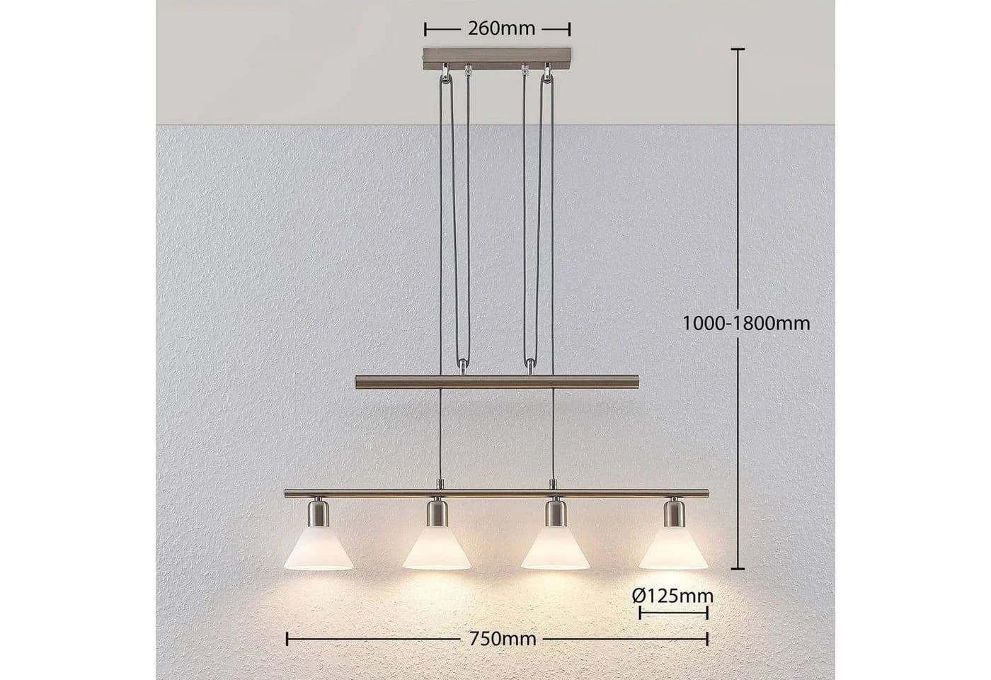 Lindby Hängeleuchte Delira Metall Alu IP20 4x40W - Bild 5