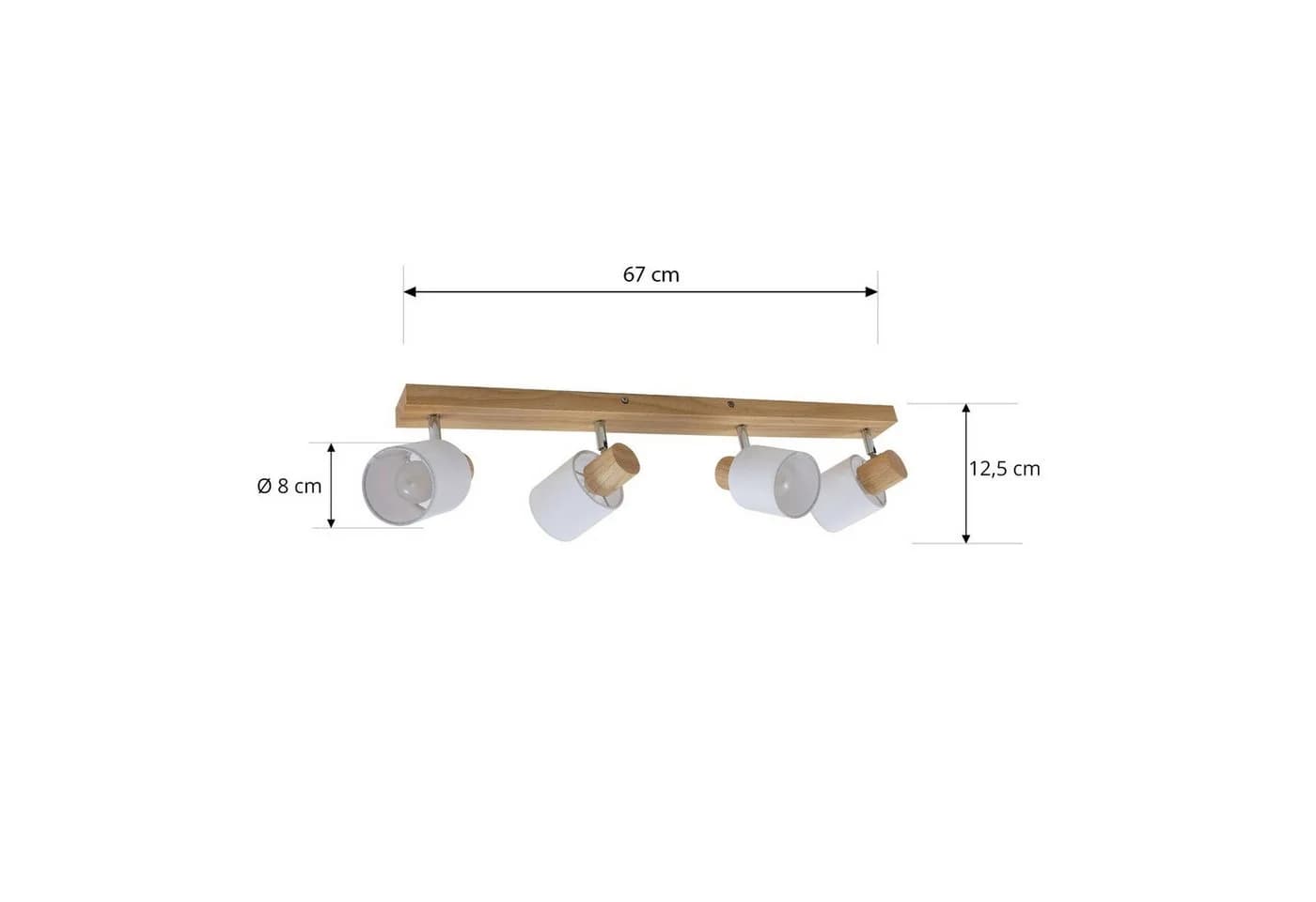 Lindby Wanessa Deckenlampe Modern Holz Weiß 4-Flammig - Bild 4