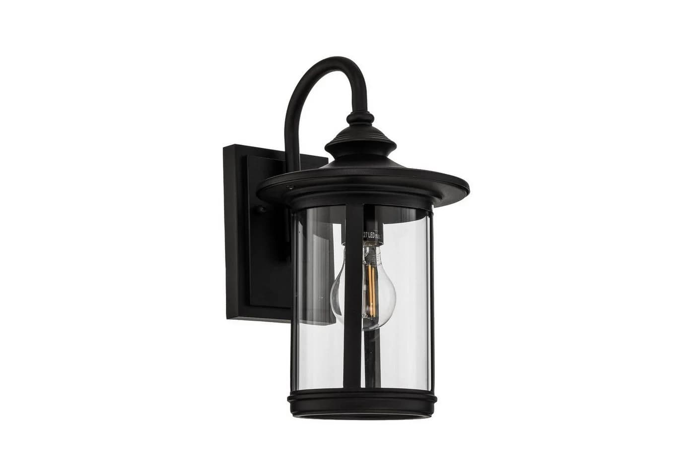 Lindby Außenwandleuchte Zayn, Schwarz, Glas, Laternenform - Bild 2