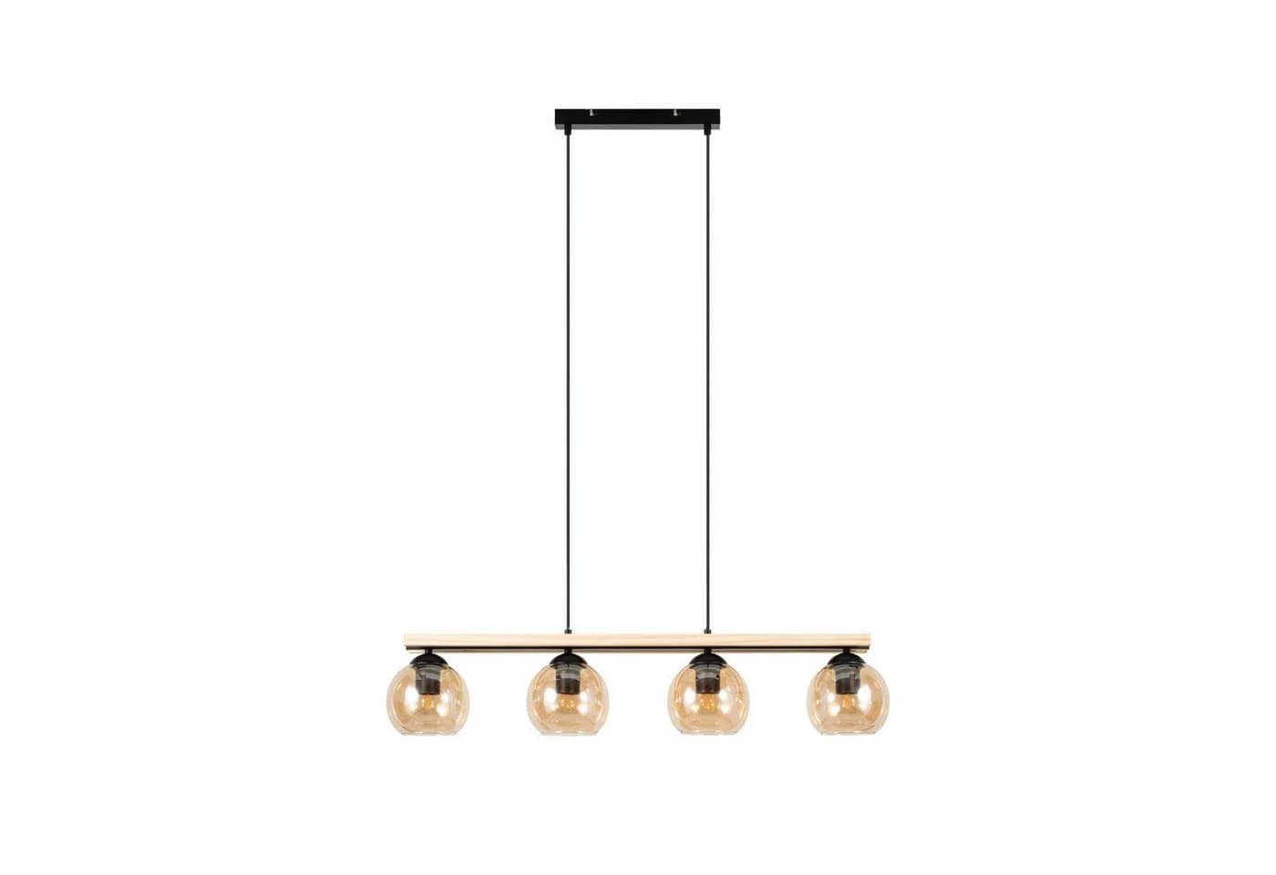 Lindby Hängeleuchte Enrique, Glas, 4 x 60 W, Schwarz - Bild 2