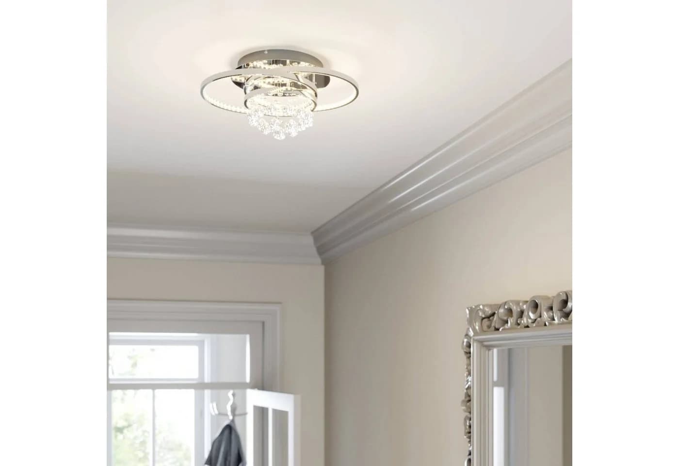Lucande Deckenleuchte Keely LED 35W Chrom Silber Dimmbar Warmweiß - Bild 3