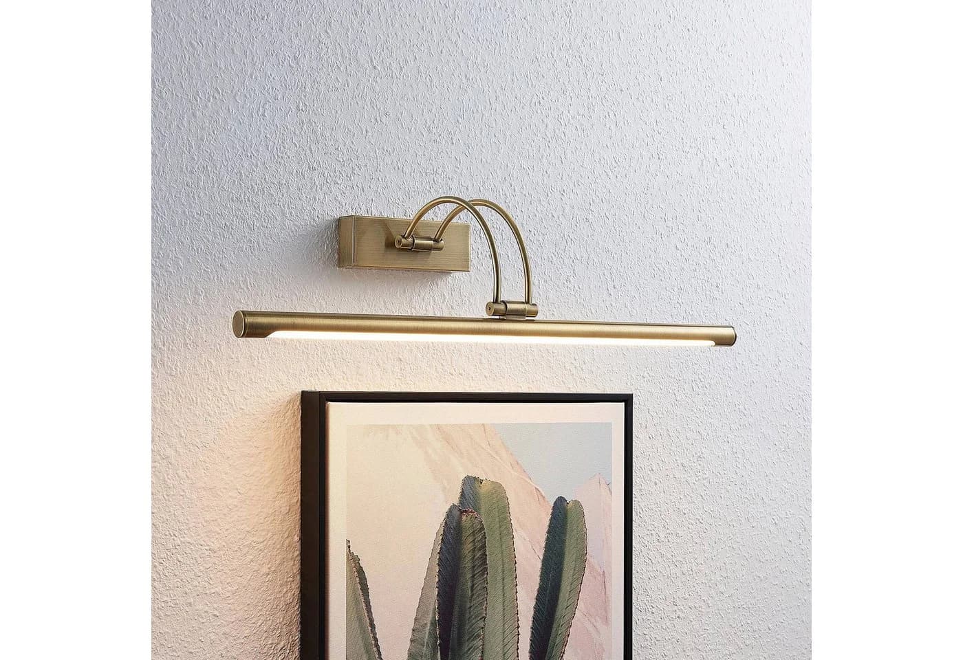 Lucande LED-Bilderleuchte Dimitrij Altmessing Metall