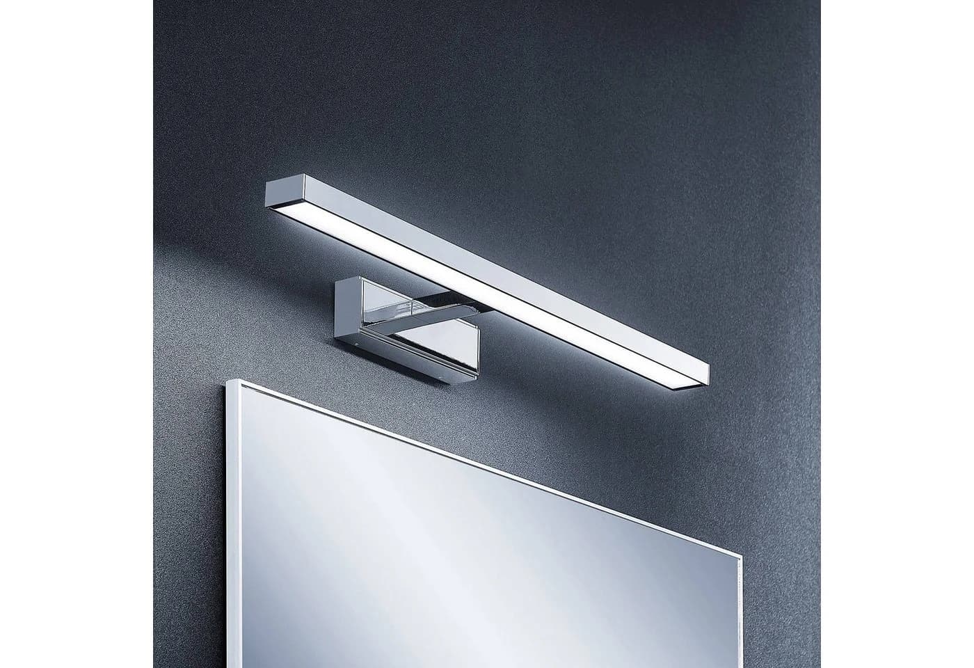 Lindby LED-Spiegelleuchte Jukka 60 cm Chrom Metall IP44