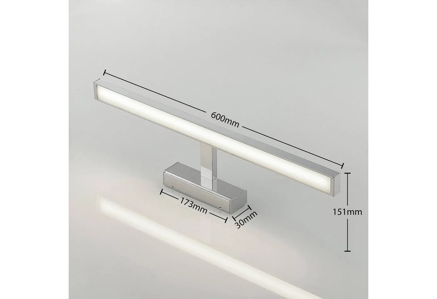 Lindby LED-Spiegelleuchte Jukka 60 cm Chrom Metall IP44 - Bild 5