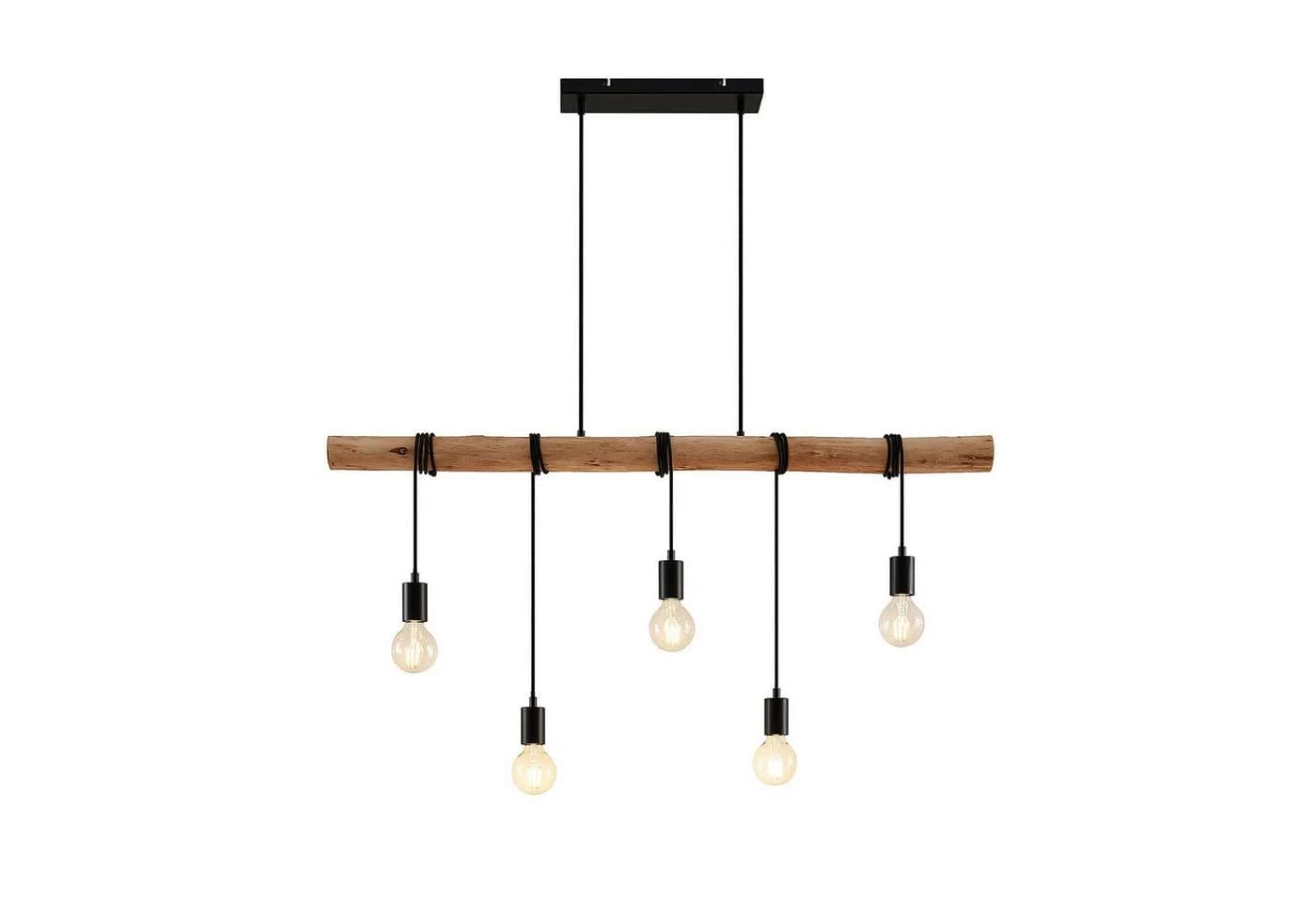 Lindby Hängeleuchte Rom Holz 5x60W IP20 - Bild 2