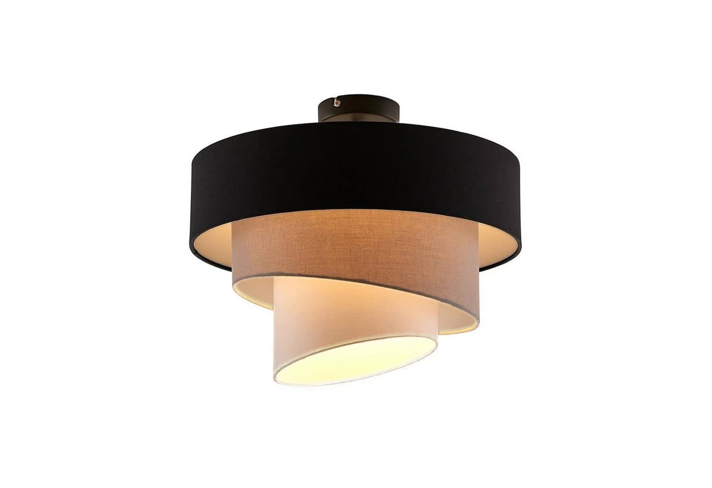Lindby Deckenlampe Coria Schwarz/Grau/Weiß 40 cm E27 - Bild 2