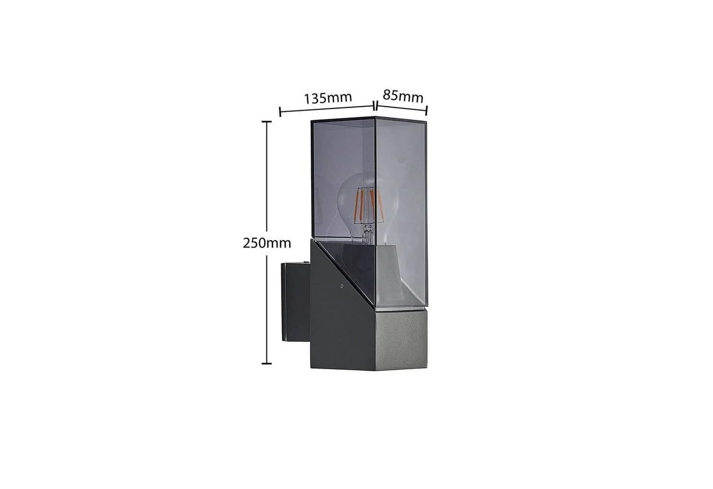 Lucande Außenwandleuchte Fiola 25 cm Anthrazit IP54 - Bild 4