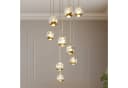 Lucande Hängeleuchte Hayley, 9 x 5 W LED, warmweiß, Glas & Metall, Gold Bild 1