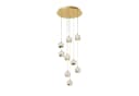 Lucande Hängeleuchte Hayley, 9 x 5 W LED, warmweiß, Glas & Metall, Gold Bild 2