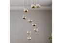 Lucande Hängeleuchte Hayley, 9 x 5 W LED, warmweiß, Glas & Metall, Gold Bild 4