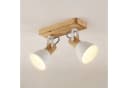 Lindby Deckenstrahler Merela Holz Weiß IP20 2 x 20 W Bild 1
