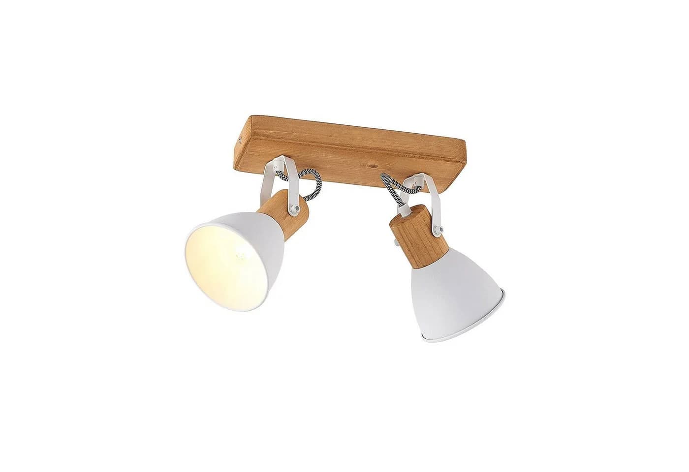 Lindby Deckenstrahler Merela Holz Weiß IP20 2 x 20 W - Bild 2