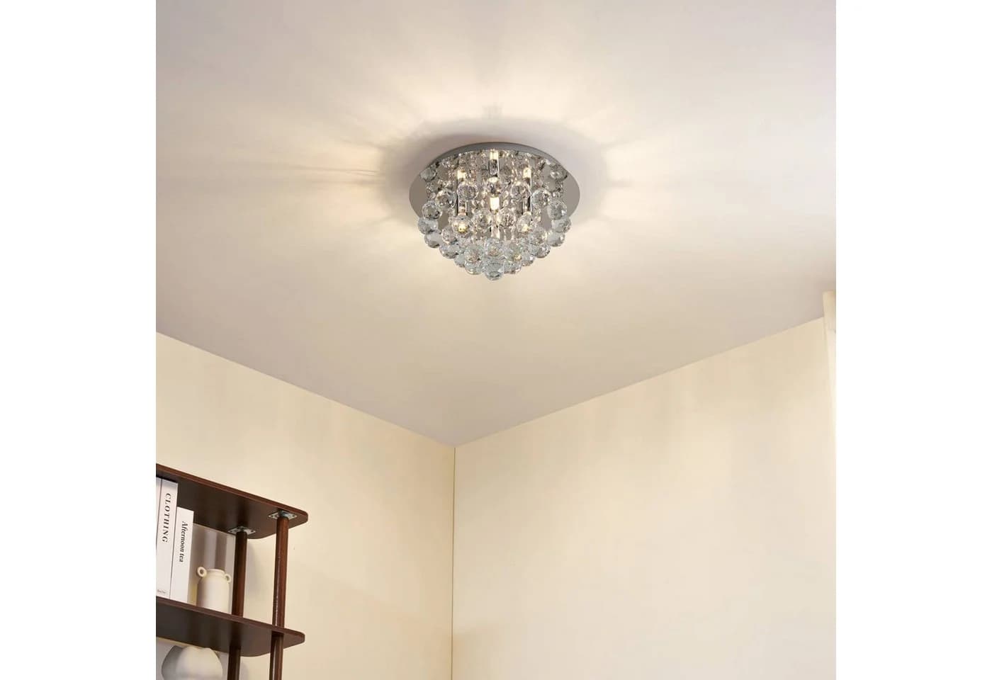 Lindby Deckenleuchte Antonino, Chrom, 4x40W LED mit Kristall-Elementen - Bild 3