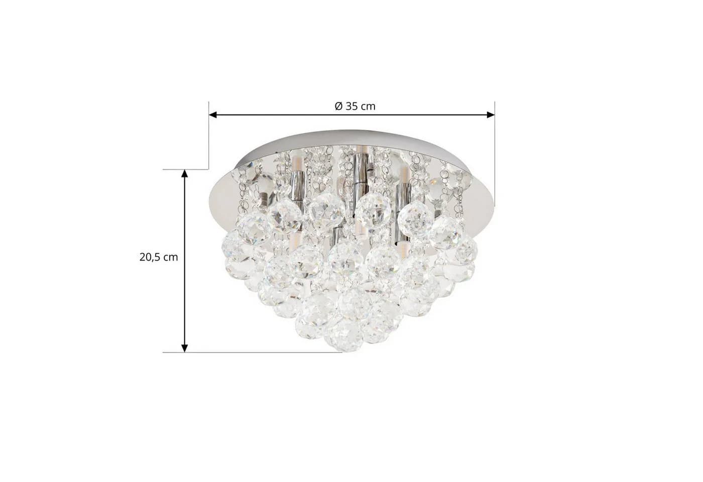 Lindby Deckenleuchte Antonino, Chrom, 4x40W LED mit Kristall-Elementen - Bild 5