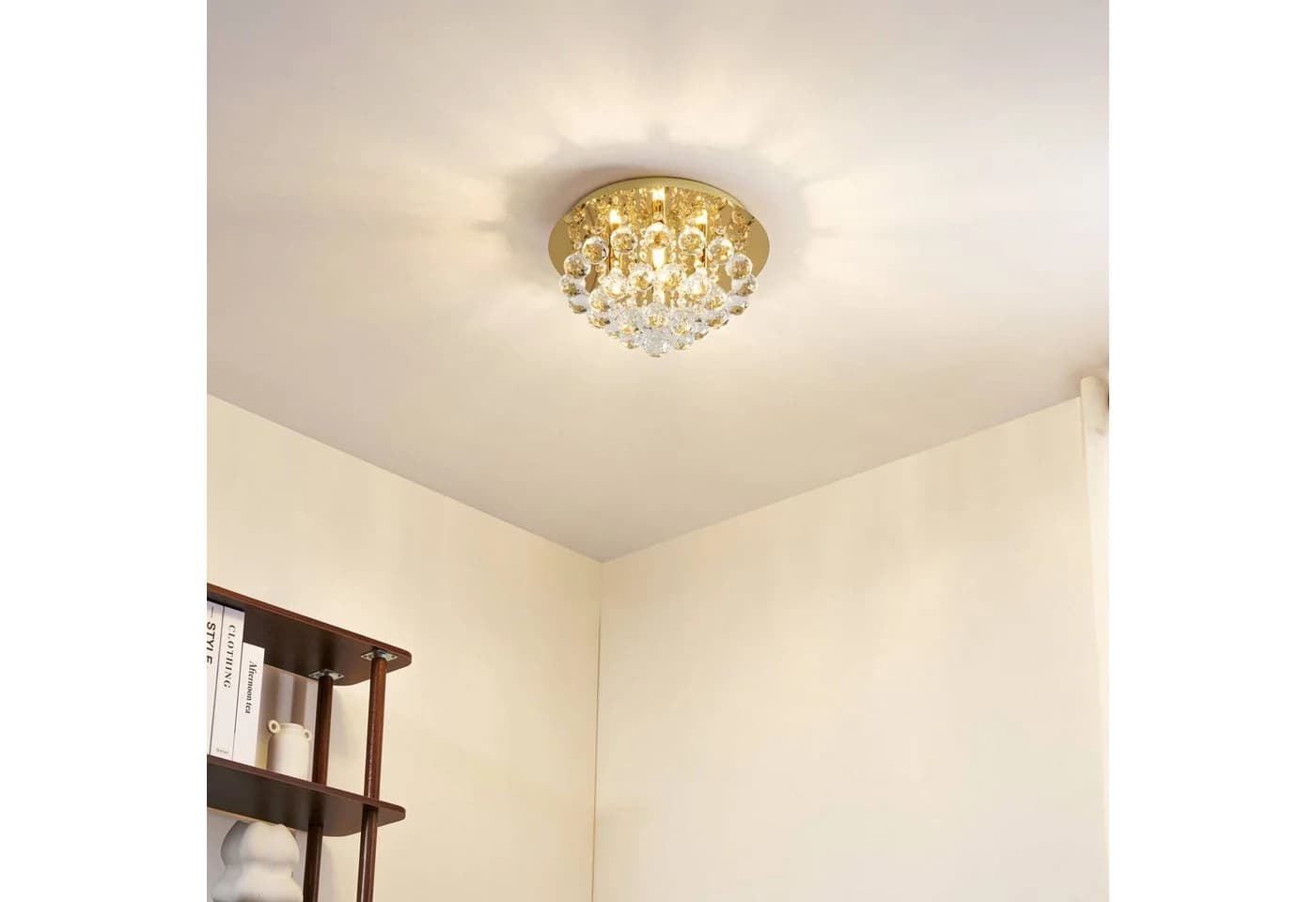 Lindby Deckenleuchte Gillion Gold Messing Kristalle LED IP20 - Bild 3