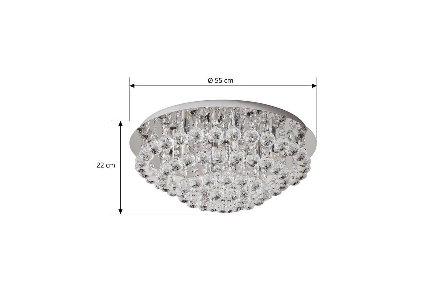 Lindby Deckenleuchte Antonino Chrom 8x40W LED mit Kristallelementen - Bild 5